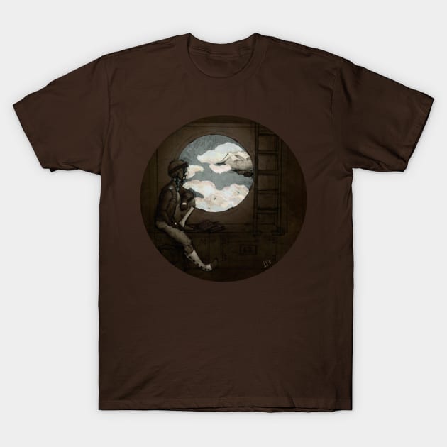 Aviator Girl T-Shirt by artofdel